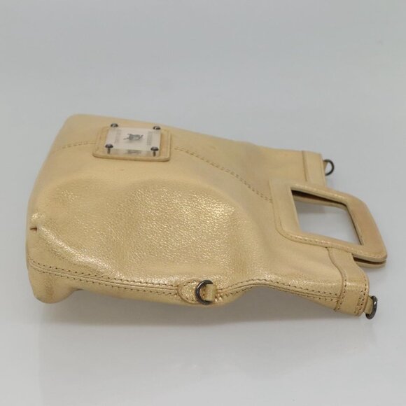 BURBERRY Blue Label Hand Bag Leather 2way Gold - Picture 4 of 15